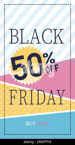 bright light background of sales and discounts in 50 percent vertical geometry Stock Vector