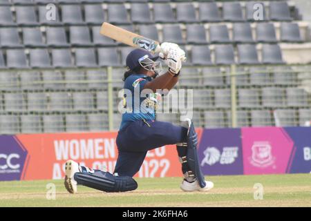 Non Exclusive: October 13, 2022, Sylhet, Bangladesh: Srilankan player batting against Pakistani  on semi final match between Pakistan and  Srilanka du Stock Photo