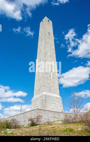 High Point State Park, New Jersey, United States of America – May 2, 2017. High Point Monument in New Jersey, USA. The 220 feet (67 m) structure marks Stock Photo