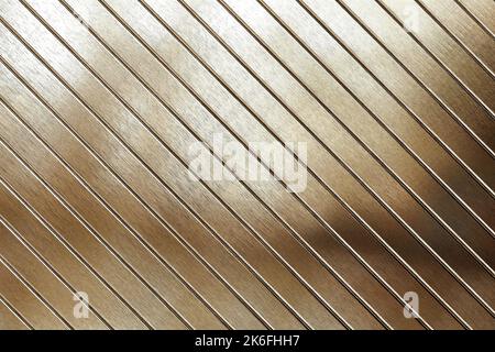 Texture of gold panel wall in diagonal, abstract background. 3D rendering. Stock Photo