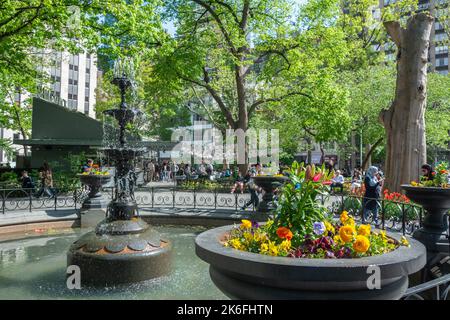 New York City, United States of America – May 4, 2017. The Madison Square Fountain, also known as the Southern Fountain, located in Madison Square Par Stock Photo