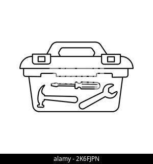 Toolbox vector thin line icon Stock Vector