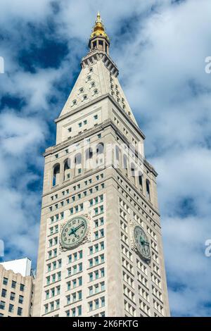 New York City, United States of America – May 6, 2017. Metropolitan Life Insurance Company Tower, also known as the Met Life Tower, at 1 Madison Avenu Stock Photo