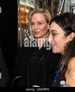 Uma Thurman attends opening night of revival of August Wilson's The Piano Lesson at Ethel Barrymore Theatre on October 13, 2022 Stock Photo