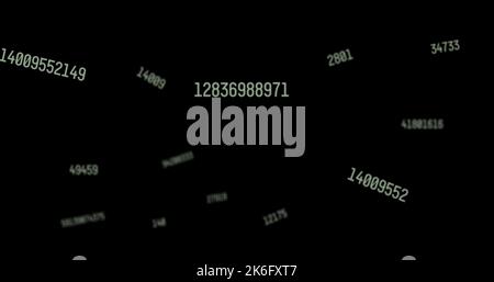 Illustration of multiple numbers against black background, copy space ...