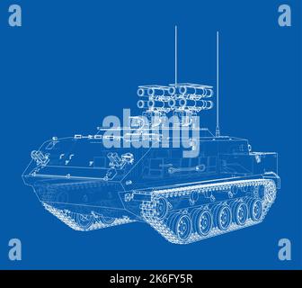 Anti-tank armored car. Vector Stock Vector