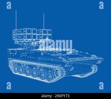 Military track missle system. Vector Stock Vector