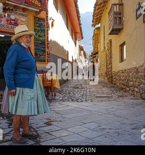 Ollantaytambo, Peru - 29 June, 2022: Street scenes in the Inca town of Ollantaytambo, Urubamba, Peru Stock Photo