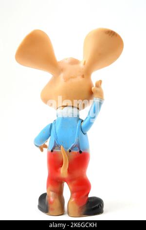 Rare Vintage 1964 large Topo Gigio mouse Character from Ed Sullivan Show Back View Stock Photo