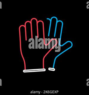 Medical protective rubber gloves vector flat icon on black background. Coronavirus. Graph symbol for medical web site and apps design, logo, app, UI Stock Vector