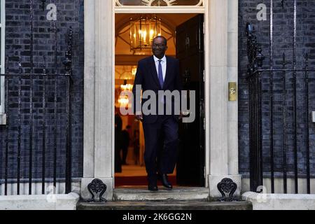 File photo dated 06/09/22 of Chancellor of the Exchequer Kwasi Kwarteng leaving Downing Street, London, after meeting the new Prime Minister Liz Truss. Chancellor Kwasi Kwarteng has paid the price for the chaos unleashed by his mini-budget as he was reportedly sacked by Prime Minister Liz Truss. Issue date: Friday October 14, 2022. Stock Photo