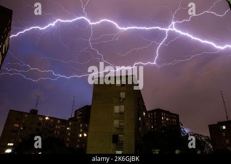 Big lightning bolt on a stormy night Stock Photo