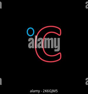 Celsius degrees isolated vector icon on black background. Meteorology sign. Graph symbol for travel, tourism and weather web site and apps design, log Stock Vector