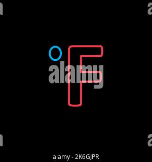 Fahrenheit degrees isolated vector icon on black background. Meteorology sign. Graph symbol for travel, tourism and weather web site and apps design, Stock Vector