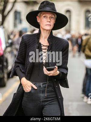 MILAN, Italy- September 25 2022: Kate Lanphear on the street in Milan. Stock Photo