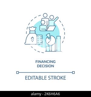 Financing decision turquoise concept icon Stock Vector