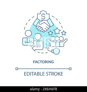 Factoring turquoise concept icon Stock Vector