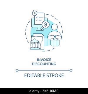 Invoice discounting turquoise concept icon Stock Vector