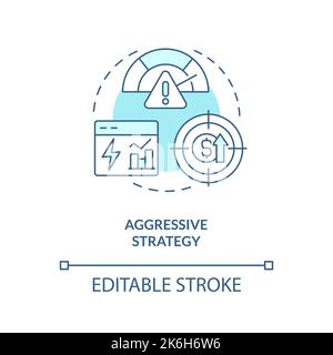 Aggressive strategy turquoise concept icon Stock Vector