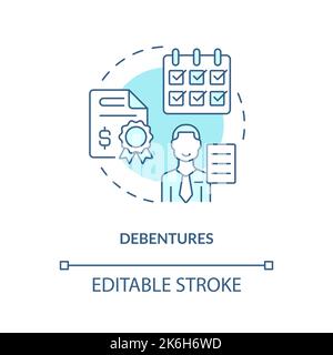 Debentures turquoise concept icon Stock Vector