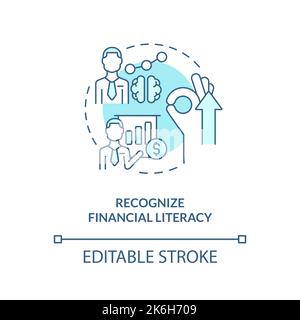 Recognize financial literacy turquoise concept icon Stock Vector