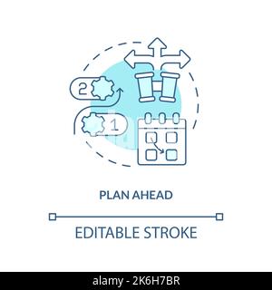 Plan ahead turquoise concept icon Stock Vector