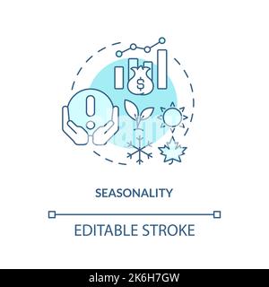 Seasonality turquoise concept icon Stock Vector