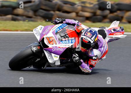 Phillip Island, Australia. , . #5 Johann Zarco (FRA) Pramac Racing Ducati during the DORNA & FIM Moto GP Championship 2022 Round 18. Phillip Island Australian Motorcycle Grand Prix on Friday. 14. October 2022. picture & copyright © Damir IVKA/ATP images (IVKA Damir/ATP/SPP) Credit: SPP Sport Press Photo. /Alamy Live News Stock Photo