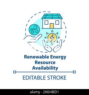 Renewable energy resource availability concept icon Stock Vector