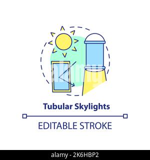 Tubular skylights concept icon Stock Vector