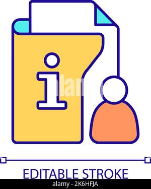 Collecting personal customer information RGB color icon Stock Vector