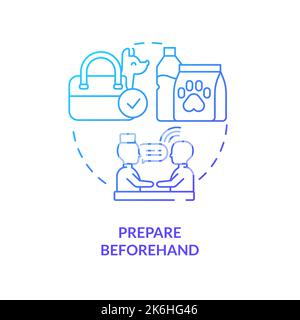 Prepare beforehand blue gradient concept icon Stock Vector