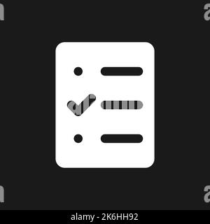 Survey pixel dark mode glyph ui icon Stock Vector