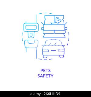 Pets safety while traveling blue gradient concept icon Stock Vector