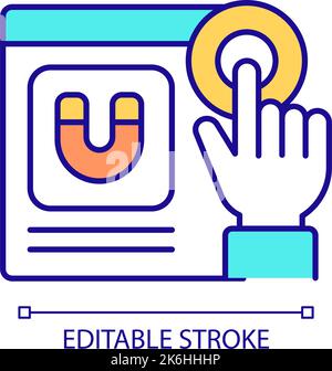 Post click optimization RGB color icon Stock Vector