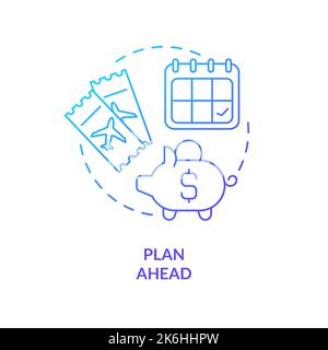 Plan travel ahead blue gradient concept icon Stock Vector