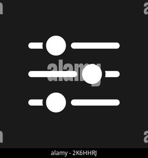 Filters button pixel dark mode glyph ui icon Stock Vector