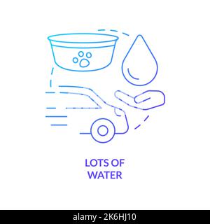 Provide pets enough water blue gradient concept icon Stock Vector