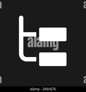 Online chat thread pixel dark mode glyph ui icon Stock Vector