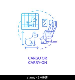 Air flights with pets blue gradient concept icon Stock Vector