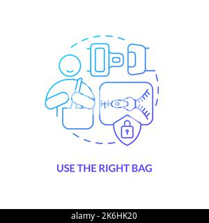 Use appropriate bag blue gradient concept icon Stock Vector