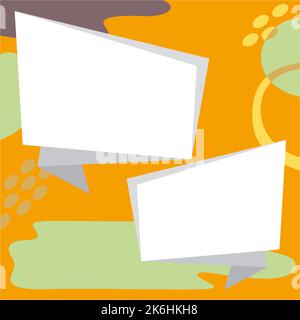 Comic Blank Speech Bubble With Copy Space Over Circular Color Background Design. Empty Template In Explosion Framework Representing Advertisement And Stock Vector