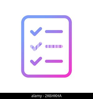 Checklist of completed tasks pixel perfect gradient linear ui icon Stock Vector
