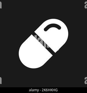 Medication dark mode glyph ui icon Stock Vector