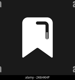 Marked content pixel dark mode glyph ui icon Stock Vector