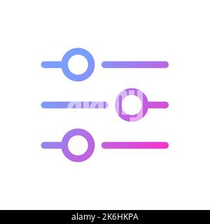 Filters button pixel perfect gradient linear ui icon Stock Vector