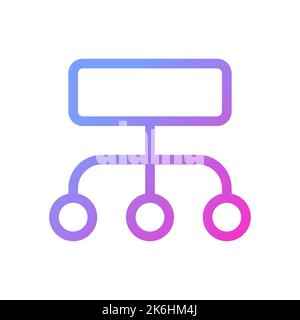 Data structuration process pixel perfect gradient linear ui icon Stock Vector