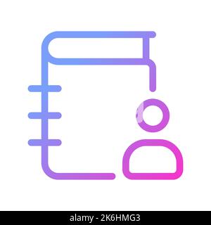 Contact list pixel perfect gradient linear ui icon Stock Vector