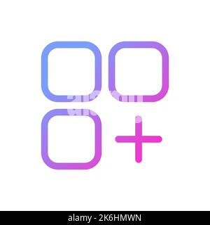 Menu with add option pixel perfect gradient linear ui icon Stock Vector
