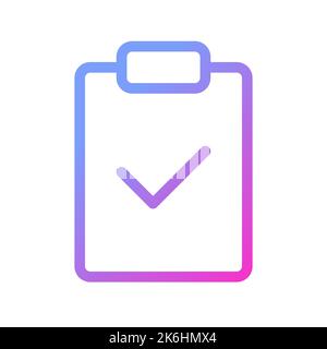 Completed task pixel perfect gradient linear ui icon Stock Vector